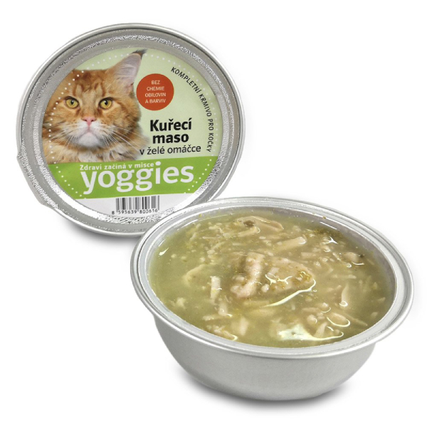 Υγρή τροφή για γάτες με κοτόπουλο Yoggies ανοιχτη